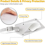 Travelambo Luggage Tags for Suitcases PU Leather Travel Tags Bag Tags Privacy Protection Travel Essentials