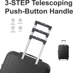 3-Piece Luggage Set 3 (20"/24"/28"), Hardside Suitcases with 8 Spinner Wheels, Scratch-Resistant ABS Shell, set2, set3 Travel Suitcase, TSA Lock (Minimalist Design, Black)