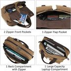 RAVUO Messenger Bag for Men, Water Resistant 15.6 17.3 Inch Laptop Briefcase Bag Casual Mens Satchel for Business