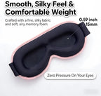 3D Blackout Cooling Gel Eye Mask: 6oz Weighted Cold Compress, Deep Relaxation & Meditation Mask for Women, Nurse Night Shift Recovery, Headache & Stress Cooling Comfort, Gift Ready, Pink