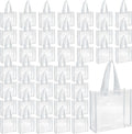 Eccliy 30 Pack 12x12x6 Inch Clear Tote Bag Stadium Approved Bulk Plastic Beach Tote Gift Bag with Handle for Gym Sports | 30 Pack, 12x12x6 Inch, Stadium Approved, Bulk, with Handle, Tote Gift Bag
