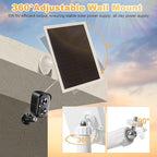 Solar Panel Charger for Arlo Essential 2K Outdoor(2nd Gen)/Essential XL Camera(2nd Gen)/Essential Spotlight, 5V 6W Continuously Charging, 9.8ft Cable, Weatherproof (2Pack)