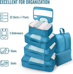 Veken 8 Set Packing Cubes for Travel Essentials, Suitcase Organizer Bags in 4 Sizes, Carry-On Luggage Accessories with Large Laundry & Hanging Toiletry Bag, Must-Have for Airplane, Road Trip & Camping