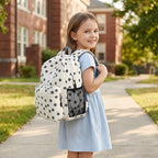STEAMEDBUN Corduroy Kids Backpack for Girls Boys 3-8, Girls Backpack for Elementary Kindergarten - Flower