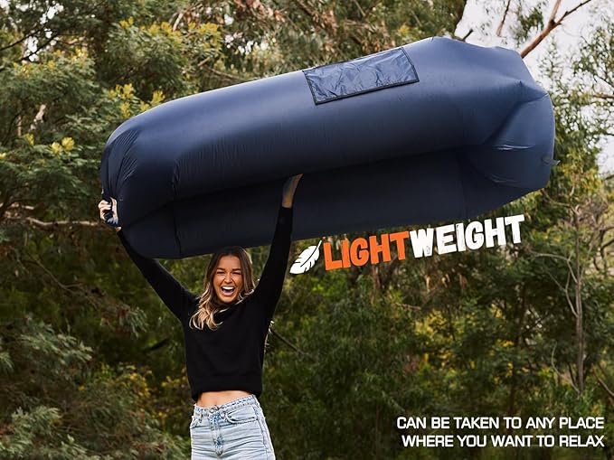 WEKAPO Inflatable Couch Air Lounger Chair - Camping & Beach Accessories, Portable Blow up Sofa for Hiking, Lawn, Indoor/Outdoor Movies & Music Festivals. Lightweight and Easy to Set Up Air Hammock