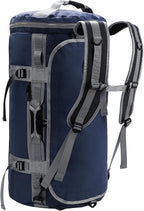MIER Large Duffel Backpack Sports Gym Bag with Shoe Compartment, Heavy Duty and Water Resistant, Navy Blue, 90L