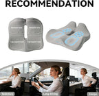 18x16 Inch Gray Memory Foam Seat Cushion for Office Chair, Car Seat, Airplane, Bleacher - Sciatica & Hip & Coccyx Pain Relief Desk Chairs Cushions for Long Sitting Peoples