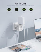 EPICKA 35W Universal Travel Adapter with 2 AC Outlet, European Travel Plug Adapter with PD Fast Charging, 6-Port (2 AC/2 USB-C/3 USB-A) International Power Adapter - Travel Essentials (TA-205, White)