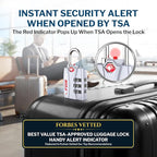 Forge Open Alert TSA Approved Luggage Locks - 3 Digit Combination, Easy Read Dials, Zinc Alloy Body - Ideal Travel Lock for Luggage, Suitcases, Bags & Toolboxes (Silver 2 Locks)