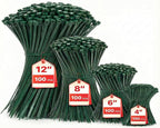 Zip Ties Assorted Sizes(4”+6”+8”+12”), 400 Pack, Green Cable Ties,Multi-Purpose Self-Locking Nylon Cable Cord Management,Plastic Wire Ties for indoor and outdoor use.
