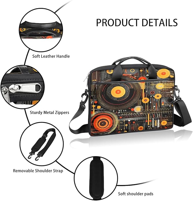 Laptop Shoulder Bag for Women Men, Waterproof Computer Case Messenger Bag Briefcase for Business Office Travel