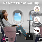 Luxury Airplane Foot Hammock - Removable Base & 60D Premium Memory Foam Footrest for Travel, Office, Gaming & Train - No Foot Clashing, Adjustable, Waterproof, Pouch + Stick-On Guide Included