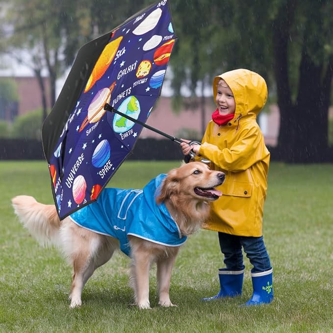 MRTLLOA 40/49/56 Inch Oversize Windproof Inverted Reverse Upside Down Umbrella, Golf Size Rain Umbrella, Double Layer, C-Shaped Handle for Men, Women and Kids
