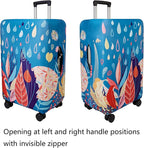 WUJIAONIAO Travel Luggage Cover Baggage Suitcase Cover Protector Skins 18-32 Inch (rainy season, L (for 25-28 inch luggage))