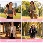 Rechargeable Personal Safety Alarm, 130dB Emergency Siren with LED Flashlight, Portable Keychain for Women, Kids, Elderly, Night Running & Travel (Baby Pink)