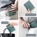 VIDIVICI Unisex 2pk RFID Passport And Vaccine Card Holder Combo,Passport Holder-Black&Light Blue | 2pk, RFID, Passport Holder