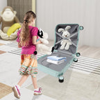 18" Kids Ride-On Suitcase,Children's Carry On Luggage Case,Rolling Luggage With Lock,Travel Trolley Case for Short Trips,School Trips,Outings (Mint Green)
