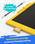 TEKFUN LCD Writing Tablet for Kids, 10-inch Coloring Drawing Pad, Mess Free Doodle Board, Airplane Travel Toys for Boys and Toddlers, Road Trip Essentials, Gifts for 3 4 5 6 7 8 Year Old Girls(Yellow)