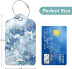 Rimilak 3 Pcs PU Leather Luggage Tags for Suitcase, Travel Cruise Luggage Tag with Privacy Flap, Name ID Label and Metal Loop for Women Men Baggage Handbag School Bag Backpack, Modern Marble
