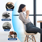 SweetSlubr Seat Cushion for Tailbone Pain Relief, Office Chair Cushion, Memory Foam Large Chair Cushion with Non-Slip Cover for Soft Support at Office Chair, Car Seat, Airplane Black/2X-Large