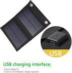 USB Foldable Solar Panel Portable Flexible Small 5V 10W Folding Cells for Mobilephone Portable Charger for Cell Phone and Laptop Cell Battery Pack
