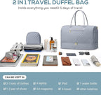 Travel Bag Weekender Bags for Women - Carry on Overnight Bag with Shoe Compartment Duffle Bag with Laptop Pocket Hospital Bag Grey