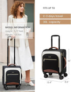 LOVEVOOK Underseat Carry On Luggage With Wheels, 16 Inch Softside Underseat Luggage Spinner, 18x14x8 inches Travel Bag With TSA Lock, Water-Resistant Lightwhight Personal Item for Travel