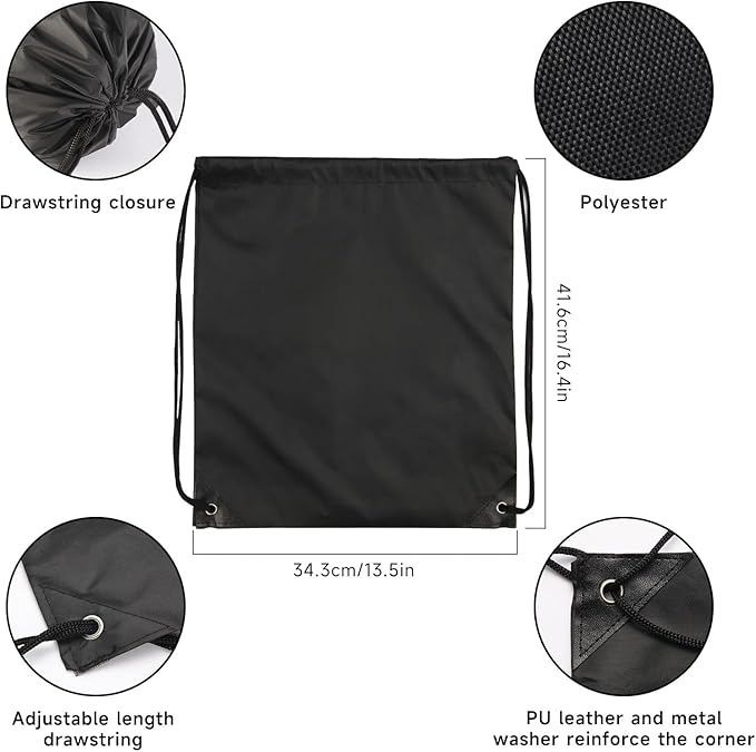 Kuhome 120Pcs Black Drawstring Backpacks Bulk String Bag Cinch Sack Pack Storage Knapsack Polyester Gift Bags Sports Drawstring Bags for Trip Party Gym Bags