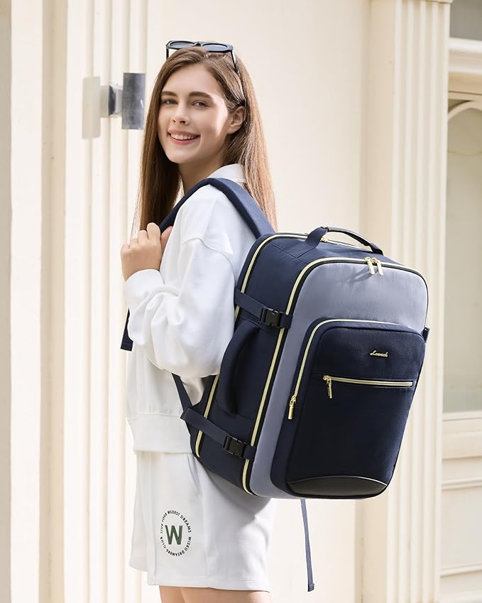 LOVEVOOK 56L Travel Backpack for Women & Men, Airline Approved Carry On Luggage with 3 Packing Cubes, TSA Overnight Bags, Waterproof Personal Item Bag, Weekender Essentials Backpacks fits 17" Laptop