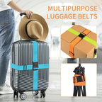 BILIONE Luggage Straps, 79" Long Belts Keep Suitcase Secure While Traveling, TSA Approved Add a Bag Premium Accessory for Travel Bag Closure (Black+Pink, 8Pcs)