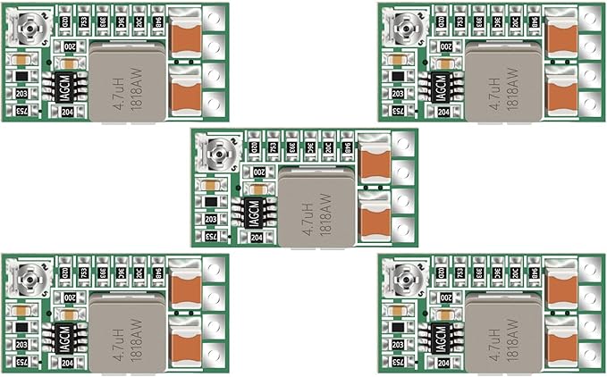 DROK 5v Regulator, 5pcs Mini Voltage Reducer DC 4.5-24V 12V 24V Step Down to 5V Buck Converter Board 3A Volt Step-Down Transformer Power Supply Module