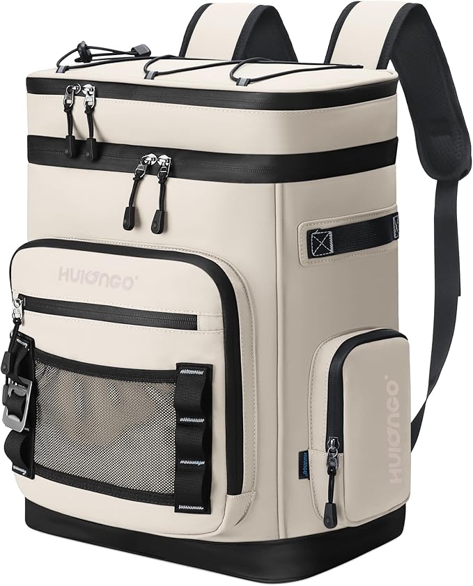 Hulongo Large Waterproof Insulated Cooler Backpack for Men & Women, Leak Proof Cooler Backpack for Camping, Beach, Fishing, Picnic, Travel, Outdoor, 30L, 48Cans