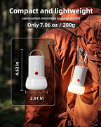 LED Rechargeable Camping Lantern with Hook - 6000mAh Emergency Outdoor Camping Lights, IPX5 Water Resistant Portable Tent Lights for Camping Hiking, Backpacking, Fishing, Outages (White 2pack)