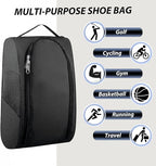 Portable Oxford Golf Shoes Bag, Sports Shoe Bag with Ventilation, Waterproof Travel Shoes Bag, Shoes Storage Organizer with Zipper Closuren for Outdoor, Sports, Golf, Travel, Gem (Black2)