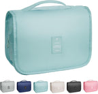 Toiletry Bag Travel Bag with Hanging Hook, Waterproof Capacity Hanging Multifunctional Makeup Bag for Toiletries, Portable Cosmetic Bag Travel Organizer for Women and Men(Light Blue)