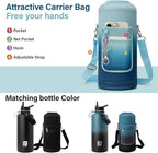 DYSANKY Insulated Water Bottle | Thickened Stainless Steel for Gym and Hiking with Straw, Carrier Bag, Handle Strap | BPA-Free 87 oz