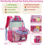 Bagseri Clear Backpack for Girls - 15 Inch Heavy Duty Kids Clear Bookbag for Kindergarten to Grade 2, Transparent School Bag with Reflective Strip, Fits Folders, Rose Pink Butterfly