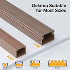 Delamu 157in Cord Hider Wall, TV Cable Hider Cord Covers for Wires on Wall, Large Cable Cover Raceway to Hide 2-4 Cords, Wire Hiders Wire Covers for Cords for TV on Walls, W1.18 H0.6in, Cherrywood