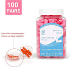 LYSIAN Slim Fit Foam Ear Plugs for Small Ear Canals, 100 Pairs 35dB SNR Noise Reduction Earplugs for Sleeping, Study, Snoring and Quiet Time, Women, Teens, Pink
