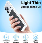 3-in-1 5000mAh for Magsafe Power Bank Thin Slim 22.5W Fast Charging Type C Magnetic Battery Pack Powerbank for Travel, Mini Wireless Portable Charger for iPhone 17 16 15 14 13 12 Watch Android, Black