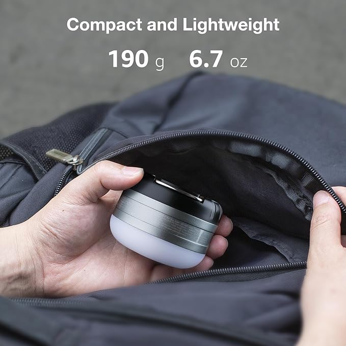 LE LED Camping Lantern Rechargeable, 410LM, 5 Light Modes, Power Bank, Waterproof, Mini Flashlight with Magnetic Base for Hurricane Emergency, Outdoor, Hiking, Home and Car