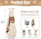 Wakytu Dog Sling Carrier for Small Dogs - Front Dog Carrier with Adjustable Strap - Hands Free Pet Papoose Bag for Chest - Suitable for Puppy, Small Dogs, and Cats for Outdoor Travel,15 lbs