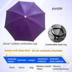 3 Pack Umbrella Hat, Sports Head Umbrella Hats for Adult Women, 26" Diameter Folding Waterproof Rainbow Fishing Headwear for Outdoor Party Beach Hiking