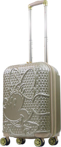 FUL Disney Minnie Mouse 25 Inch Rolling Luggage, Textured Hardshell Suitcase with Wheels, Rose Gold