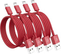 4 Pack [Apple MFi Certified] Apple Charging Cables 10ft, iPhone Chargers Lightning Cable 10 Foot, Fast iPhone Charging Cord for iPhone 14/14Pro/13/13Pro/12/11/11Pro/11Max/ X/XS/XR/XS Max/8, ipad(Red)