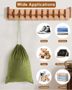 FantasyLife Shoe Bags for Travel, Washable Dust Bags for Storage & Packing, Flannel Shoe Pouch with Drawstring Closure for Purses, Handbags, Shoes & Toys (4, Sage Green, 17.3"x12.6")