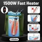 Portable Camping Shower, 6000mAh Rechargeable Shower Pump, Large Capacity Foldable Bucket, 6' 7" Filtered Shower Head, Summer Beach, Outdoor Camp Showering, Hiking, Pet Bath, RV Car Wash, Water Plant