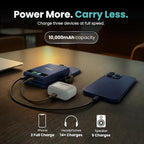 10K Magnetic Power Bank, Blue, Qi2 Certified 15W Wireless Charger, LCD Display, Solid-State Battery for Safer Travel, Ultra-Slim USB-C Fast Charging Portable Charger for iPhone 17/16/16