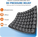 Travel Cushion, Airplane Seat Cushion for Long Flights, 56 Bubbles Portable Car Seat Cushions for Office Chair, Wheelchair, Camping, Home Living (Grey)
