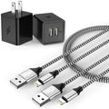 6FT Long iPhone Charger, [2Pack] Dual Port iphone Wall Charger Block Adapter with 6 Foot USB A to Lightning Fast Charging Cable Cord for iPhone 14/13/12/11/Pro Max/Pro/Plus,8 plus/7/6/XS/XR/X/SE, iPad
